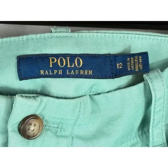 Polo Ralph Lauren Womens Shorts Size 12 Blue Pony Logo Casual Chino‎ - Picture 2 of 4